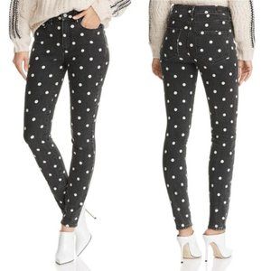 Paige Polka Dot Hoxton High Rise Ultra Skinny Jeans 29 Stretch Rockabilly Retro